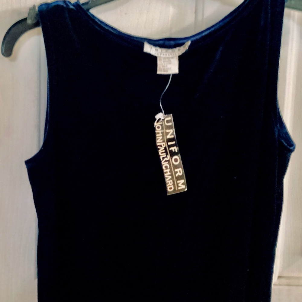 Vintage y2k velveteen dress uniform John Paul Richard  navy new with tags size 8